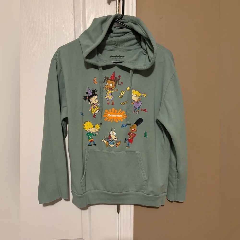 Rugrats Nickelodeon Hoodie with Cartoon Characters - Green